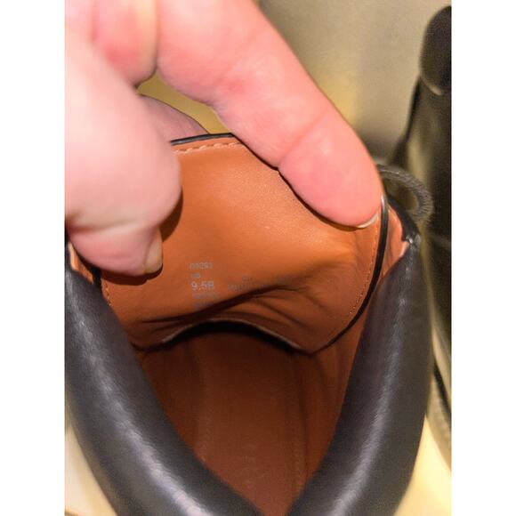 Coach Biker Combat Goth Mid Black Leather Calf Round Toe Lace up Combat Boots - Picture 7 of 12